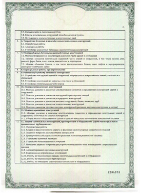 Certificate of admission to a certain type of work or types of work that affect the safety of capital construction facilities (Self-regulating organization (SRO) Association