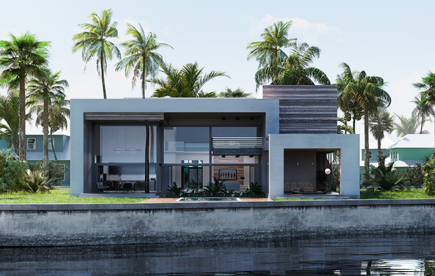 Architectural project of the cottage, Jupiter, Florida, USA