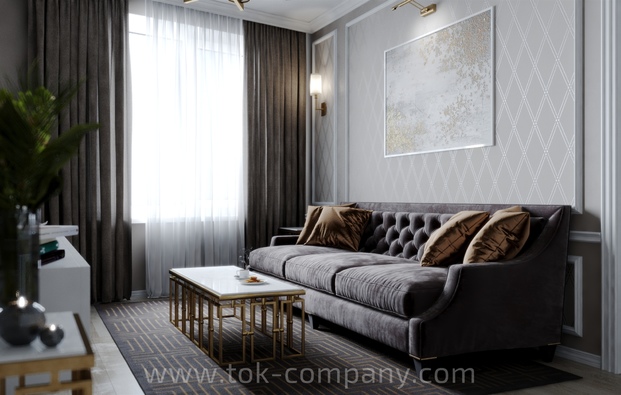Design project of the three-room apartment, Bolshoy Prospect VO, St. Petersburg