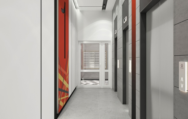 Design project of the vestibule group Residential Complex Ultra City (St.Petersburg) (Concept 3)