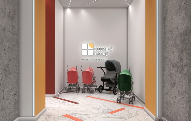 Design project of the vestibule group Residential Complex Ultra City (St.Petersburg) (Concept 5)