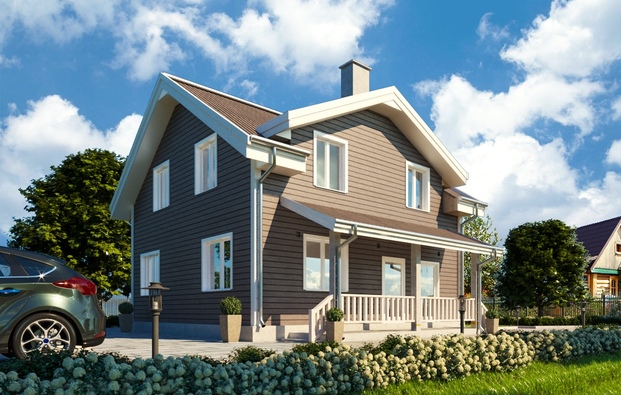 Architectural project of the cottage with vinyl siding facade decoration, Dachnoe, sadovodstvo Pensionerov Leninskogo rajona, St.Petersburg