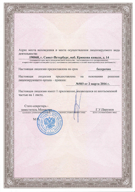 License for the implementation of activities for the preservation of cultural heritage (monuments of history and culture) of the peoples of the Russian Federation