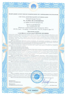 Certificate of compliance with ISO 9001-2011 (ISO 9001:2008)