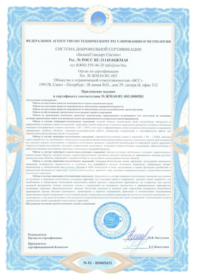 Certificate of compliance with ISO 9001-2011 (ISO 9001:2008)